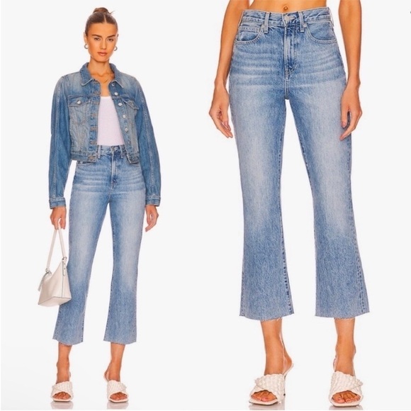 NEW! Veronica Beard- Carly Kick Flare High Rise Jeans Light Wash Pebble Stone 24 - Picture 1 of 10